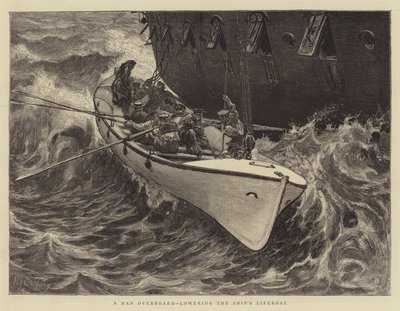 A Man Overboard, lowering the Ship